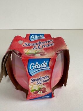 Vintage Glade Candle Scents Jar Strawberries & Cream New in Package NOS